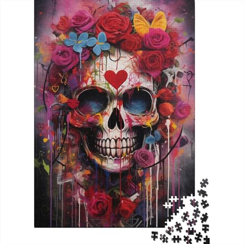 Graffiti-Totenkopf-Puzzle für Erwachsene, 1000 Teile, Puzzles für Erwachsene und Teenager ab 12 Jahren, 1000 Teile (38 x 26 cm) von LMYmoney