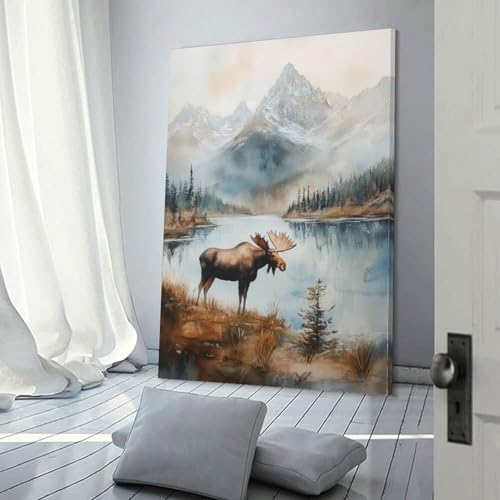 Grizzlybär-Kunst-Berge-Puzzle, einzigartige Heimdekoration, 100% recycelter Karton, Puzzle für Jungen oder Mädchen, 1000 Teile (26 x 38 cm) von LMYmoney
