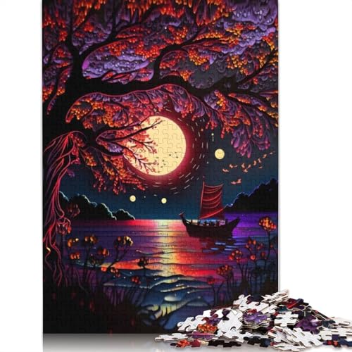 Großer Baum und kleines Boot Puzzle für Erwachsene 1000 Teile Rechteckiges Papppuzzle Geschenke für Männer für Jungen oder Mädchen 1000 Teile (75x50cm) von LMYmoney
