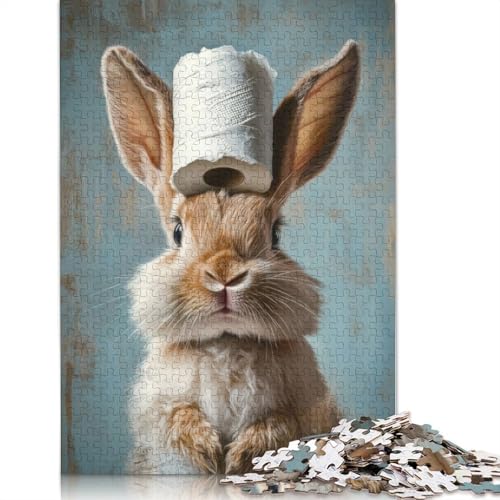 Häschen mit Toilettenpapier, Puzzle für Erwachsene, 520 Teile, kreative Spiele, Puzzle, Geschenke für Männer, für Frauen, Männer, 520 Teile (52 x 38 cm) von LMYmoney