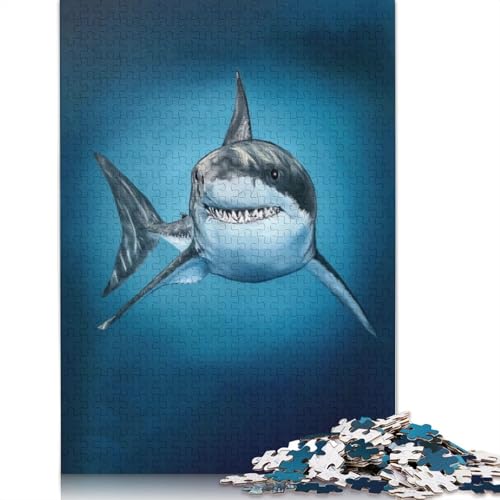 Hai-Malkunst-Puzzle für Erwachsene, Spielzeug, Lernspiel, schwierige Puzzles für Kinder ab 12 Jahren, 1000 Teile (75 x 50 cm) von LMYmoney