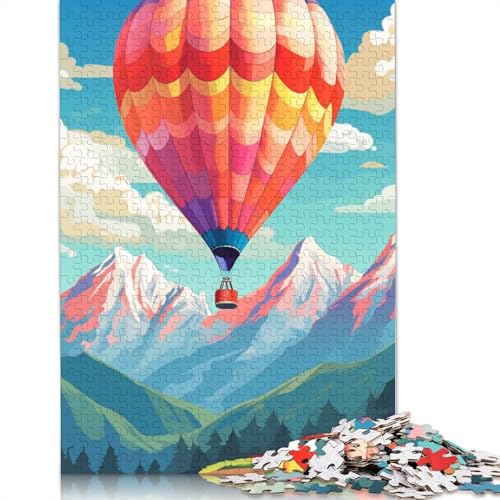 Heißluftballon mit Bergen, Puzzle für Teenager, 1000 Teile, Puzzle, Denksportaufgaben für Erwachsene, 1000 Teile (75 x 50 cm) von LMYmoney