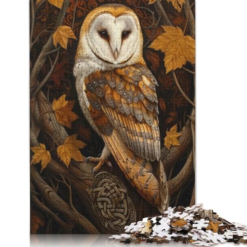 Herbst-Eulen-Puzzle, Familienspaß, rechteckiges Papierpuzzle für Kinder und Erwachsene ab 12 Jahren, Geburtstagsgeschenk, 1000 Teile (26 x 38 cm) von LMYmoney