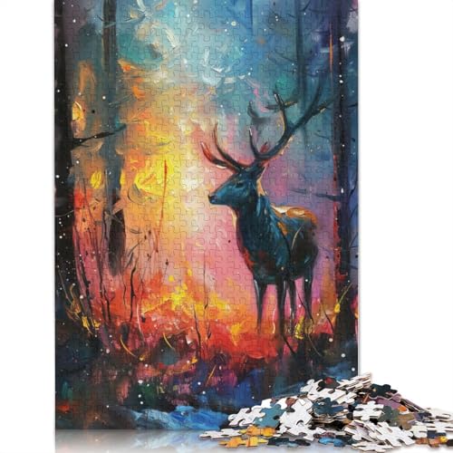 Hirsch im Dschungel-Puzzle-Spielzeug, Lernspiel, Premium-Puzzle aus Karton für Erwachsene und Kinder, 1000 Teile (75 x 50 cm) von LMYmoney