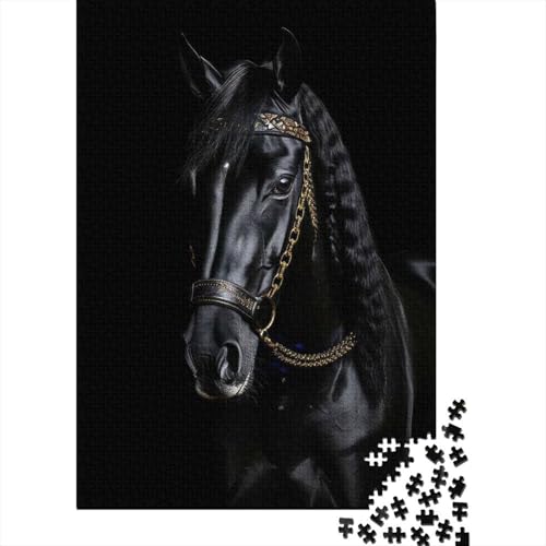 Horse Gold Dark Puzzles 1000 Teile Schwer Puzzle Spielzeug Lernspiel Impossible Herausforderungsspielzeug Für Erwachsene Und Kinder Ab 14 Jahren 1000pcs (75x50cm) von LMYmoney