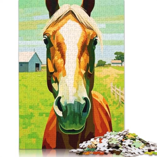 Horse Portrait Puzzle 1000 Teile Schwer Puzzle Spielzeug Lernspiel Impossible Herausforderung Spielzeug Für Erwachsene Und Kinder in Bewährter 1000pcs (40x28cm) von LMYmoney