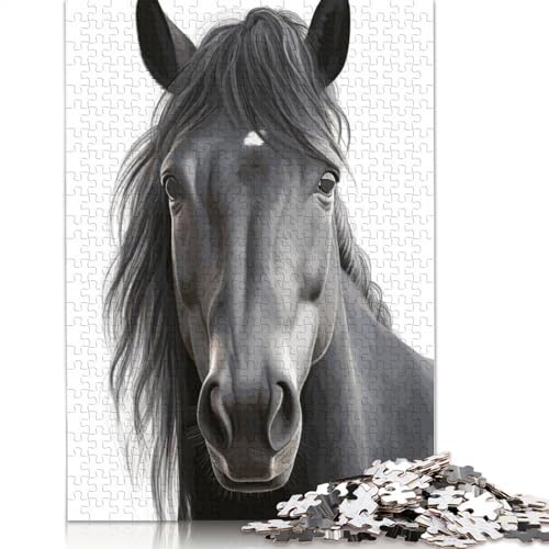 Horse Portrait Puzzle 1000 Teile Schwer Puzzle Spielzeug Lernspiel Impossible Herausforderungsspielzeug Für Erwachsene Kinder 1000pcs (38x26cm) von LMYmoney