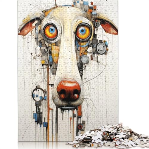 Hund, Moderne abstrakte Kunst, Puzzle, DIY-Spiel, Premium-Karton-Puzzle für Frauen und Männer, Kindertagsgeschenke, 1000 Teile (26 x 38 cm) von LMYmoney