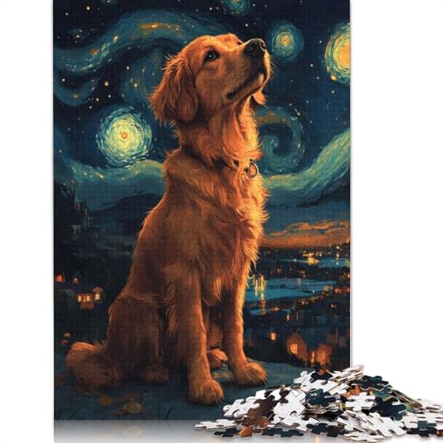 Hund und Sternennacht, 520-teiliges Puzzle, ab 18 Jahren, Lernspiele, Puzzles für Erwachsene, für Frauen, für Kinder ab 12 Jahren, 520 Teile (52 x 38 cm) von LMYmoney