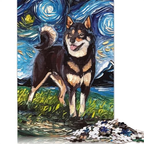 Hunde-Sternennacht, Shiba Inu, Puzzle für Erwachsene, Spielzeug, Lernspiel, schwierige Puzzles für Kinder ab 12 Jahren, 520 Teile (52 x 38 cm) von LMYmoney