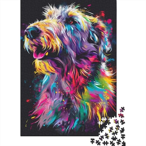 Irischer Wolfshund-Kunstpuzzle, 100% recycelter Karton, 100% recycelter Karton, Puzzle für Jungen oder Mädchen, 1000 Teile (38 x 26 cm) von LMYmoney