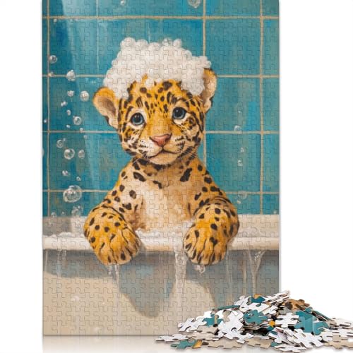 Jaguar Badezeit-Puzzle, Familienspaß, rechteckiges Papierpuzzle für Kinder und Erwachsene ab 12 Jahren, Geburtstagsgeschenk, 1000 Teile (26 x 38 cm) von LMYmoney