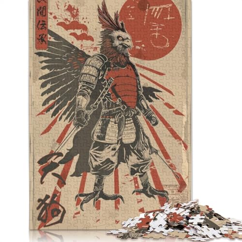 Japan Tengu Kriegervogel Puzzle für Erwachsene, einzigartige Heimdekoration, Herrenpuzzle, Geschenke für Erwachsene und Teenager, 520 Teile (52 x 38 cm) von LMYmoney