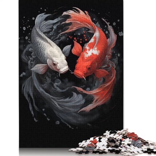 Japanese Carps Kois Puzzle 1000-teilige Schwer Puzzle Spielzeug Lernspiel Impossible Herausforderung Spielzeug Für Erwachsene Und Kinder in Bewährter 1000pcs (40x28cm) von LMYmoney