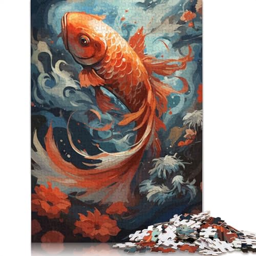 Japanese Koi Fish Puzzles 1000 Teile Schwer Puzzle Spielzeug Lernspiel Impossible Herausforderung Spielzeug Für Erwachsene Kinder 1000pcs (75x50cm) von LMYmoney