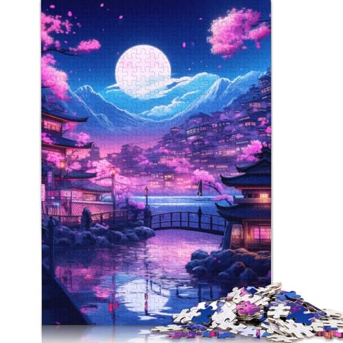 Japanische Tempel-Puzzle, Dekompressionsspielzeug, rechteckiges Papierpuzzle für Kinder und Erwachsene ab 12 Jahren, 1000 Teile (75 x 50 cm) von LMYmoney
