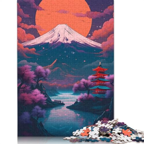 Japanischer Sonnenuntergangssee-Puzzle, farbenfrohe, Coole Puzzles für Kinder ab 12 Jahren, 1000 Teile (75 x 50 cm) von LMYmoney