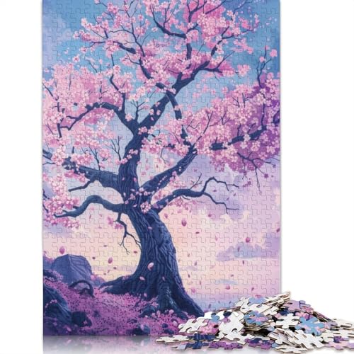 Japanisches Kirschblüten-Puzzle, anpassbare Bilder, 100 % recycelter Karton, Puzzle für Kinder und Erwachsene ab 12 Jahren, einzigartiges Geschenk, 1000 Teile (26 x 38 cm) von LMYmoney