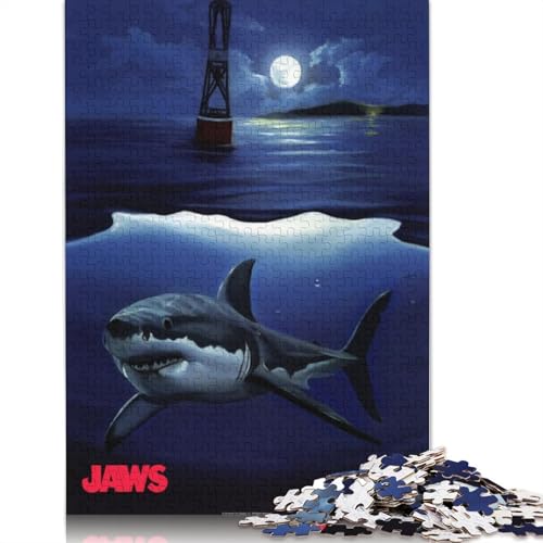 Jaws Illustration Puzzles 1000 Teile Schwer Puzzle Spielzeug Lernspiel Impossible Herausforderung Spielzeug Für Erwachsene Kinder 1000pcs (40x28cm) von LMYmoney