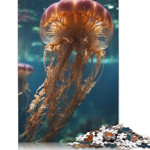 Jellyfish Underwater Puzzles 1000 Teile Schwer Puzzle Spielzeug Pädagogisches Spiel Impossible Herausforderungsspielzeug Für Erwachsene Kinder 1000pcs (38x26cm) von LMYmoney