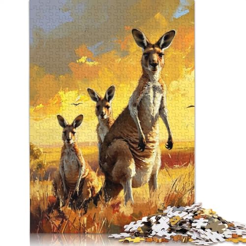 Känguru-Trio-Puzzle, Relax-Challenge-Spielzeug, Premium-Karton-Puzzle für Erwachsene und Kinder, 1000 Teile (26 x 38 cm) von LMYmoney