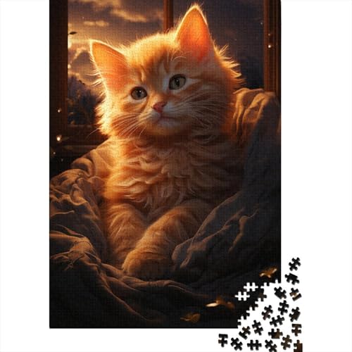 Katze auf dem Sofa, 1000-teiliges Puzzle für Teenager, Geschenke, Holzpuzzle, Puzzle für Erwachsene, Lernspiele für Zuhause, DIY-Spielzeug, 1000 Teile (38 x 26 cm) von LMYmoney