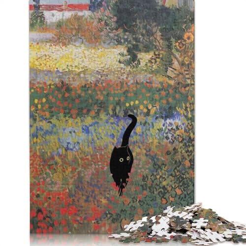Katze im Blumenfeld, Puzzles für Erwachsene, Familienspaß, Problemlösungspuzzles für Frauen und Männer, 1000 Teile (75 x 50 cm) von LMYmoney