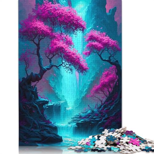 Kirschblüten- und Wasserfa-Puzzle für Erwachsene, Lernspiel, Puzzle-Geschenke für Kinder ab 12 Jahren, 1000 Teile (75 x 50 cm) von LMYmoney
