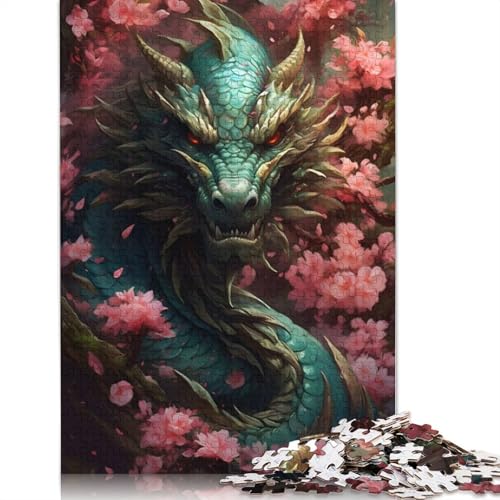 Kirschblütendrache, 1000 Puzzles für Erwachsene, Spielzeug, Lernspiel, Herrenpuzzles für Erwachsene, für Erwachsene, Teenager, 1000 Teile (75 x 50 cm) von LMYmoney