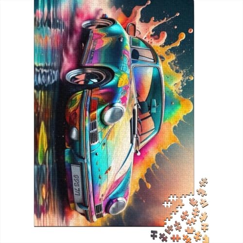 Klassisches Retro-Oldtimer-Puzzle, einzigartige Heimdekoration, 100% recycelter Karton, Puzzle für Erwachsene, 1000 Teile (75 x 50 cm) von LMYmoney