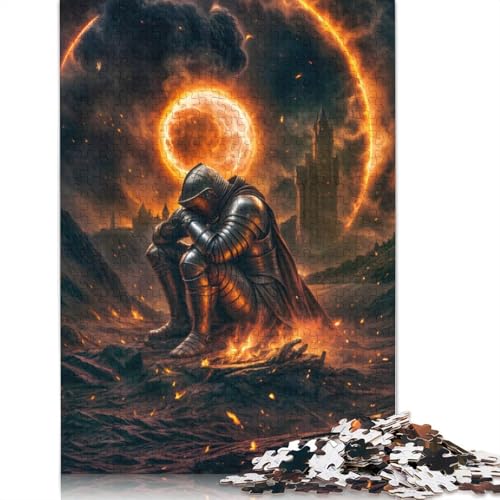 Knight in Apocalyptic Landscape Puzzles 1000 Teile Schwer Puzzle Spielzeug Lernspiel Impossible Herausforderungsspielzeug Für Erwachsene Kinder 1000pcs (38x26cm) von LMYmoney