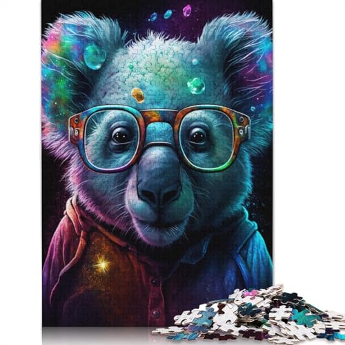 Koala mit Brille, Puzzle, einzigartige Heimdekoration, rechteckiges Papierpuzzle für Erwachsene und Teenager, 1000 Teile (75 x 50 cm) von LMYmoney