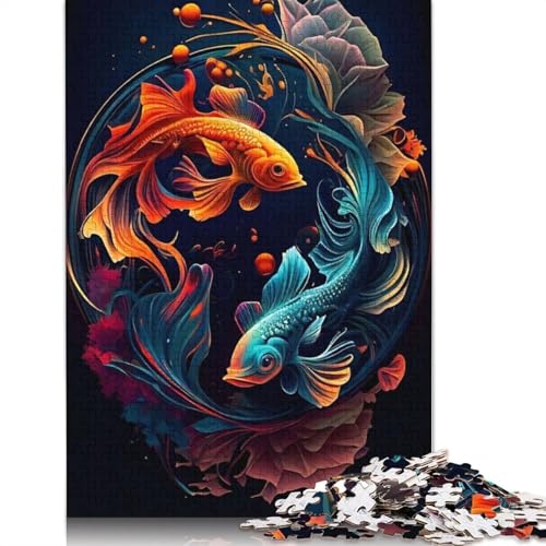 Koi Fish Bring Luck Puzzle 1000 Teile Schwer Puzzle Spielzeug Lernspiel Impossible Herausforderung Spielzeug Für Erwachsene Und Kinder Ab 14 Jahren 1000pcs (75x50cm) von LMYmoney