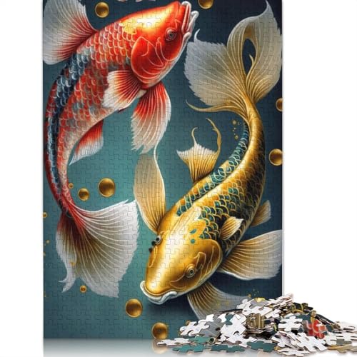 Koi Fish Puzzle 1000 Teile Schwer Puzzle Spielzeug Lernspiel Impossible Herausforderung Spielzeug Für Erwachsene Und Kinder in Bewährter 1000pcs (75x50cm) von LMYmoney
