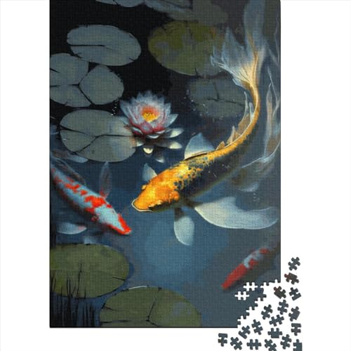 Koi Fish Puzzles 1000 Teile Schwer Puzzle Spielzeug Lernspiel Impossible Herausforderung Spielzeug Für Erwachsene Kinder 1000pcs (75x50cm) von LMYmoney