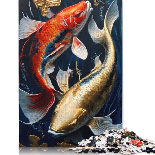 Koi Fish Puzzles 1000 Teile Schwer Puzzle Spielzeug Pädagogisches Spiel Impossible Herausforderungsspielzeug Für Erwachsene Kinder 1000pcs (75x50cm) von LMYmoney
