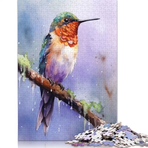 Kolibri-Aquarell-Puzzle für Erwachsene, kreative Spiele, Puzzle, Geschenk für Jungen oder Mädchen, 1500 Teile (85 x 57 cm) von LMYmoney