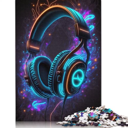 Kopfhörer-Puzzle, anpassbare Bilder, 100% recycelter Karton, Puzzle für Erwachsene und Teenager, einzigartiges Geschenk, 1000 Teile (75 x 50 cm) von LMYmoney