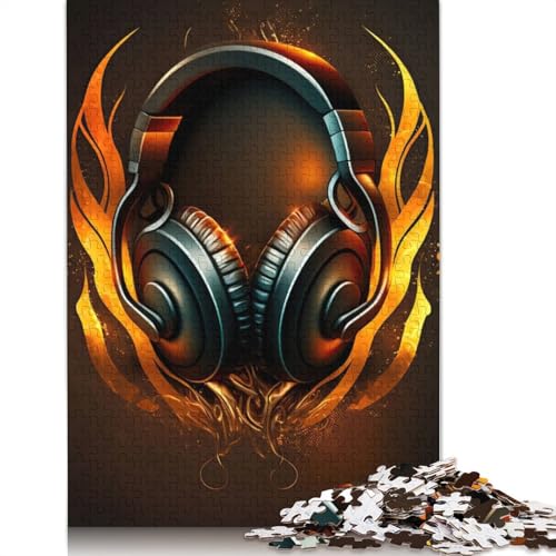 Kopfhörer-buntes Puzzle, Dekompressionsspielzeug, rechteckiges Papierpuzzle für Kinder und Erwachsene ab 12 Jahren, Geschenke, 1000 Teile (26 x 38 cm) von LMYmoney