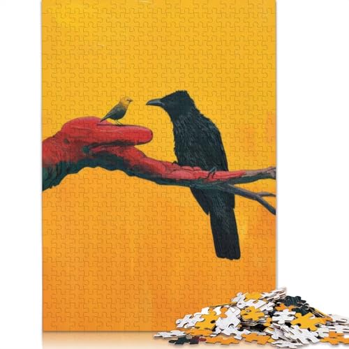 Krähen- und Kleiner Vogel-Puzzle, einzigartige Heimdekoration, 100% recycelter Karton, Puzzle für Erwachsene und Kinder, Tagesgeschenke, 1000 Teile (75 x 50 cm) von LMYmoney