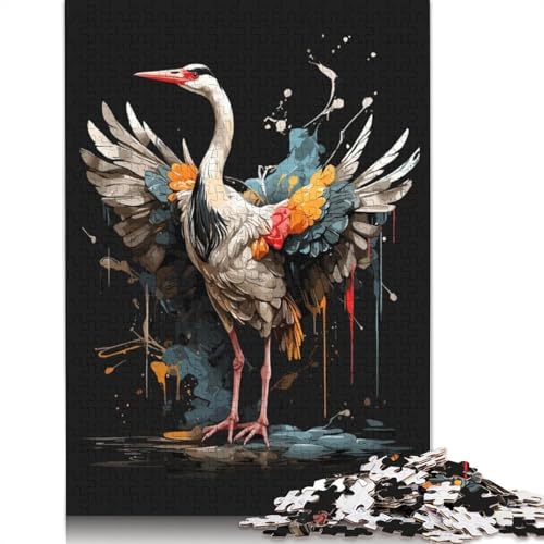 Kranich-Vogel-Puzzle, umweltfreundliche Materialien, 100% recycelter Karton, Puzzle für Frauen und Männer, einzigartiges Geschenk, 1000 Teile (26 x 38 cm) von LMYmoney