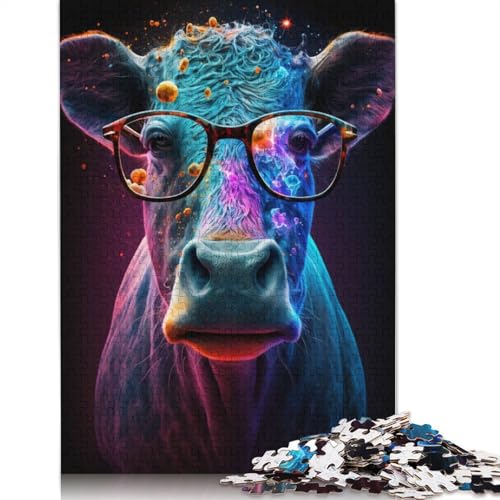 Kühe mit Brille, Puzzle, Denksportaufgabe, Premium-Puzzle aus Karton für Kinder und Erwachsene ab 12 Jahren, 1000 Teile (75 x 50 cm) von LMYmoney