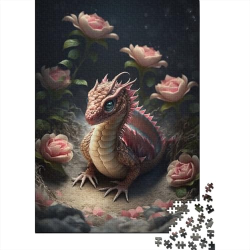 Künstlerisches Baby-Drachen-Puzzle, schwieriges rechteckiges Hartpapier-Puzzle für Erwachsene und Kinder, einzigartiges Geschenk, 1000 Teile (75 x 50 cm) von LMYmoney