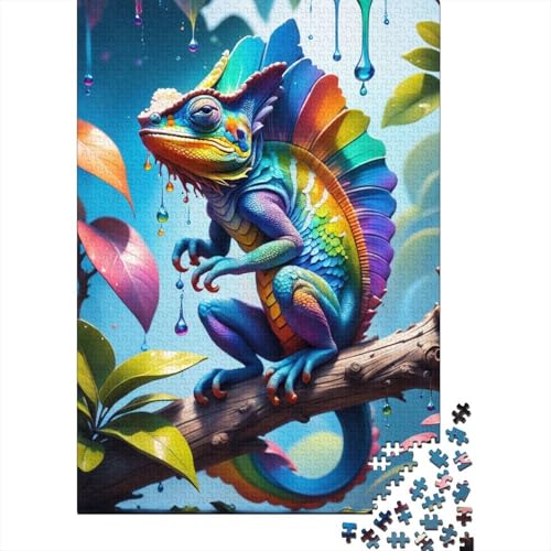 Künstlerisches Eidechsen-Puzzle, Familienspaß, rechteckiges Papierpuzzle für Kinder und Erwachsene ab 12 Jahren, Geburtstagsgeschenk, 1000 Teile (75 x 50 cm) von LMYmoney