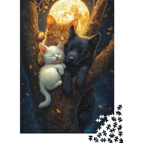 Künstlerisches Haustier-Hunde-Puzzle für Erwachsene, 100% recycelte Holzplatte, Denksportaufgaben für Frauen und Männer, 1000 Teile (75 x 50 cm) von LMYmoney