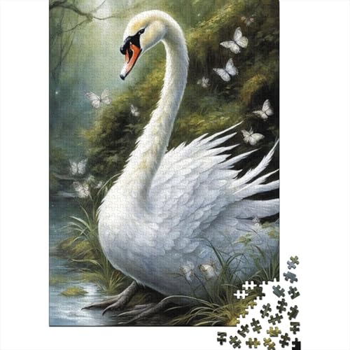 Künstlerisches Schwanen-Puzzle, Dekompressionsspielzeug, rechteckiges Papierpuzzle für Kinder und Erwachsene ab 12 Jahren, 1000 Teile (75 x 50 cm) von LMYmoney