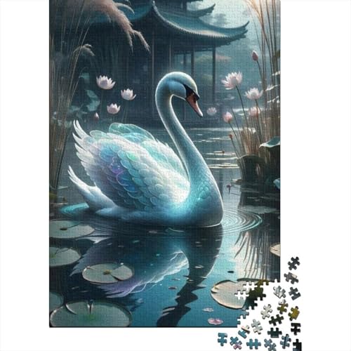 Künstlerisches Schwanen-Puzzle-Spielzeug, Lernspiel, Premium-Karton-Puzzle für Erwachsene und Kinder, 1000 Teile (75 x 50 cm) von LMYmoney
