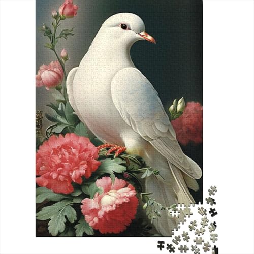 Künstlerisches Tauben-Puzzle, einzigartiges rechteckiges Papier-Puzzle für die Heimdekoration, für Erwachsene und Teenager, 1000 Teile (38 x 26 cm) von LMYmoney