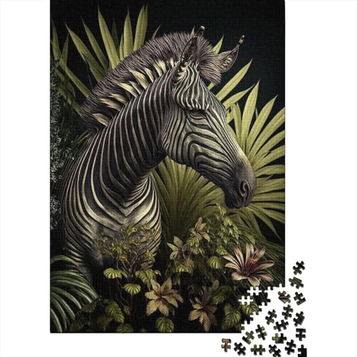 Künstlerisches Zebra-Puzzle, einzigartige Heimdekoration, Premium-Karton-Puzzle für Erwachsene und Teenager, einzigartiges Geschenk, 1000 Teile (38 x 26 cm) von LMYmoney