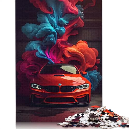Kunst-Sportwagen-Puzzle, 100% recycelt, 100% recyceltes Holzpuzzle als Geschenk für Jungen oder Mädchen, 1000 Teile (75 x 50 cm) von LMYmoney